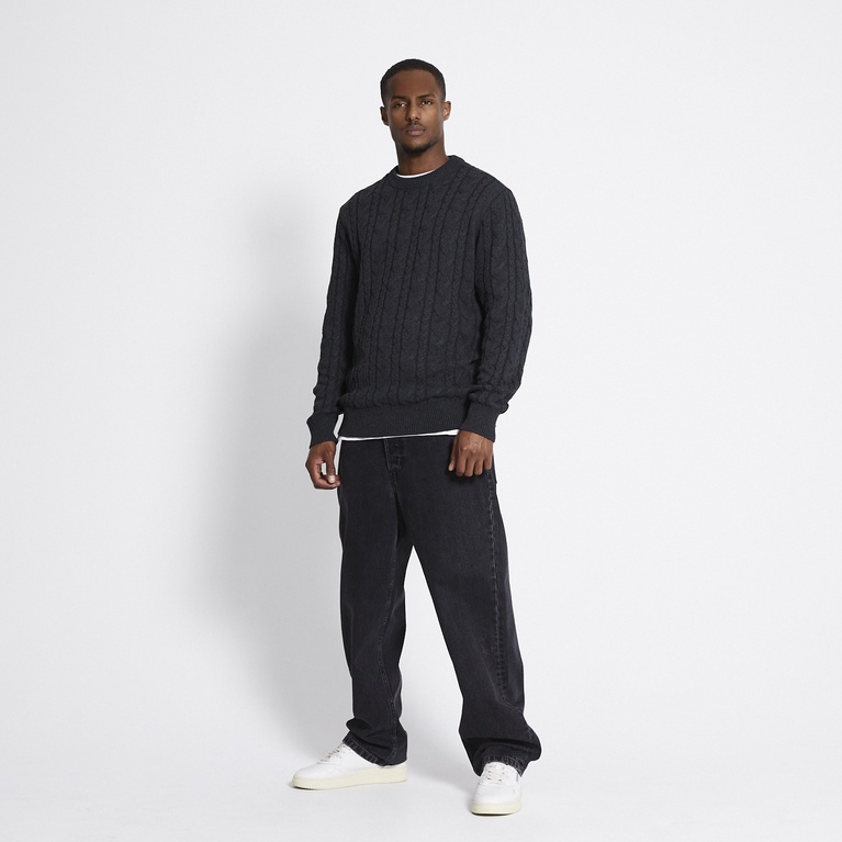 Cable-knit sweater "Tage" Dark Grey